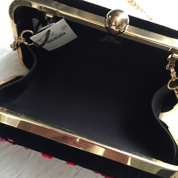 JCREW BEADED VELVET EMBELLISHED CLUTCH NWT - Picture 5 of 9